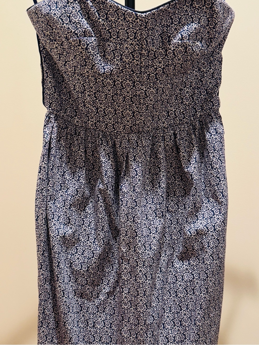 Jack Wills Navy and White Strapless Printed Sundress